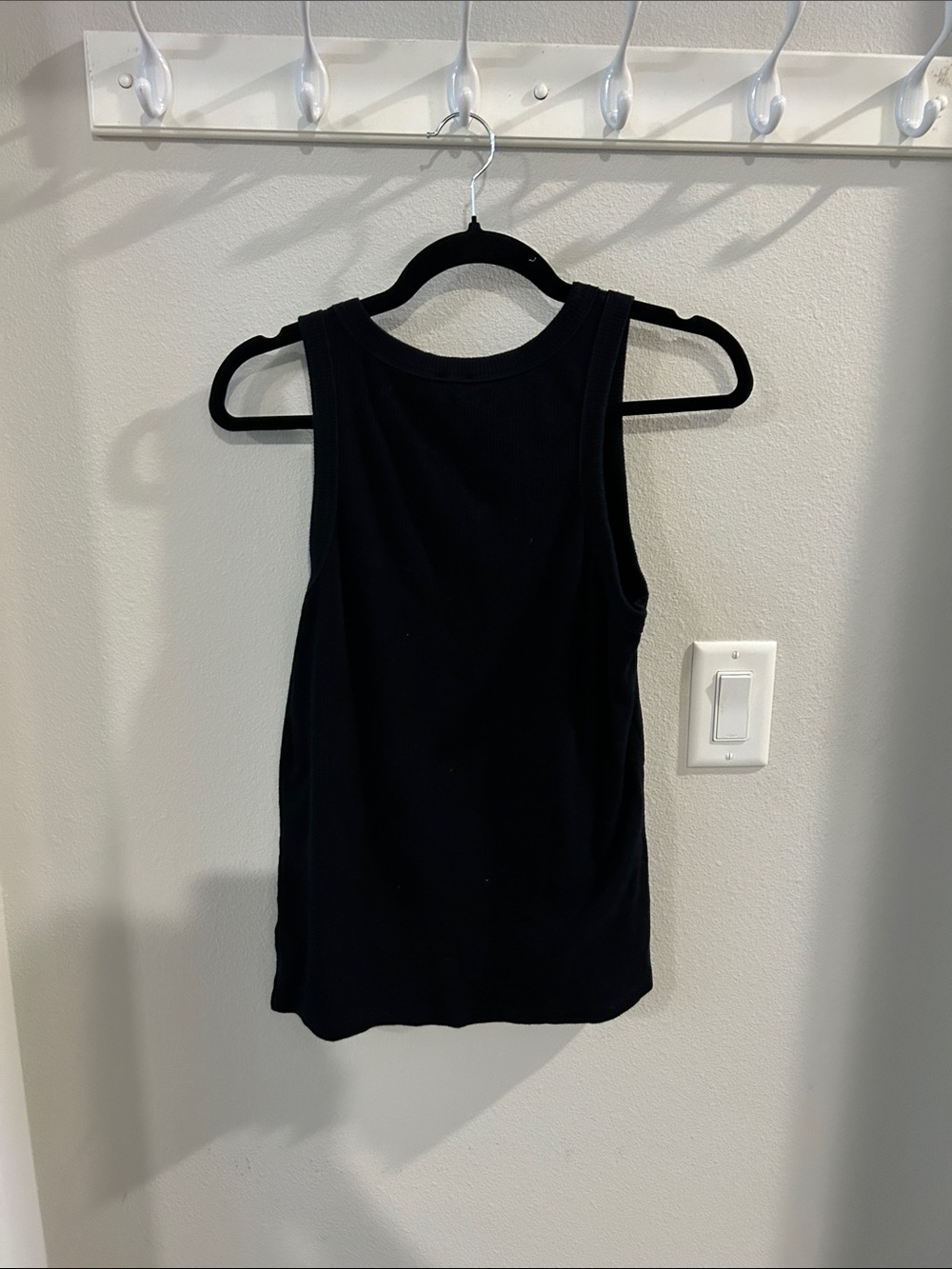 Express Black Ribbed Tank Top XL - Picture 3 of 3